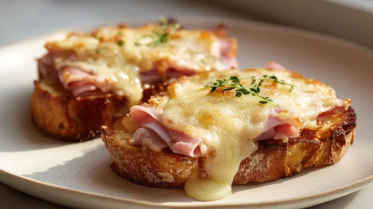 Tartines jambon-fromage au Airfryer, croustillantes et savoureuses
