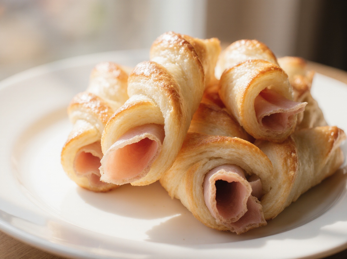 Torsades feuilletées au jambon préparées en Airfryer, croustillantes et savoureuses