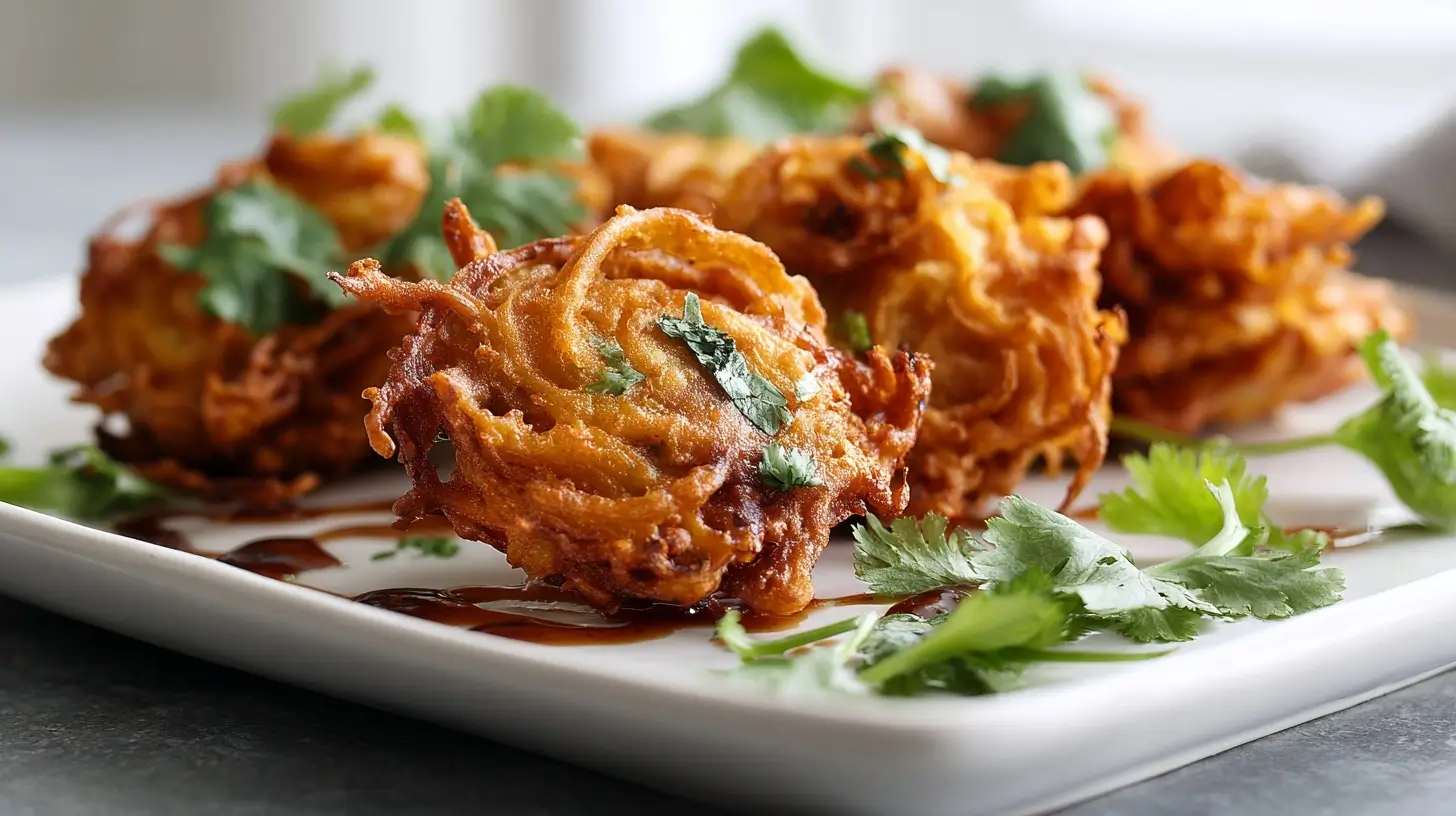 Bhajis aux oignons en Airfryer, croustillants et savoureux