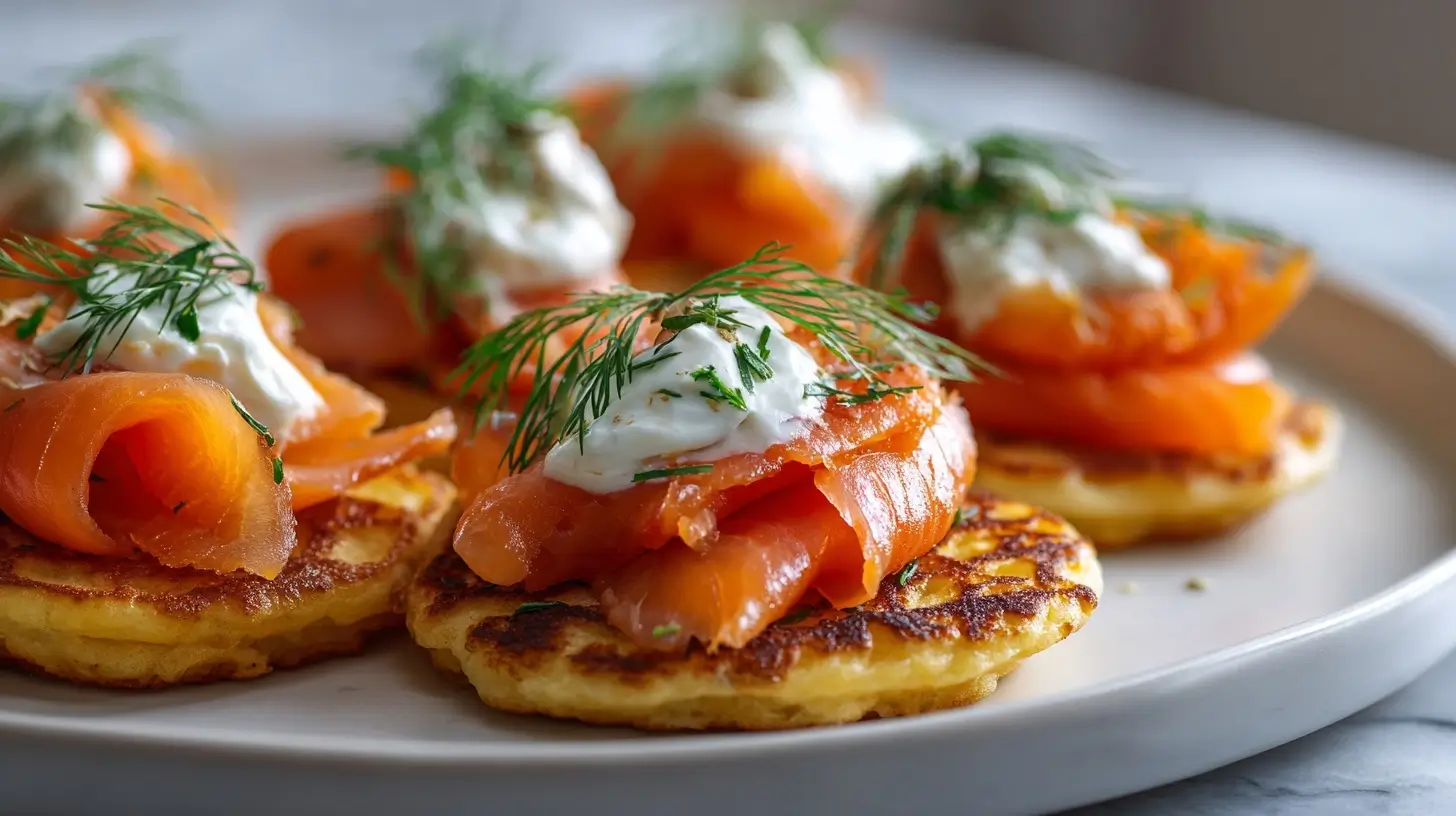 Blinis au saumon fumé préparés en Airfryer, savoureux et légers