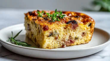 Cake aux lardons et olives préparé en Airfryer, moelleux et savoureux