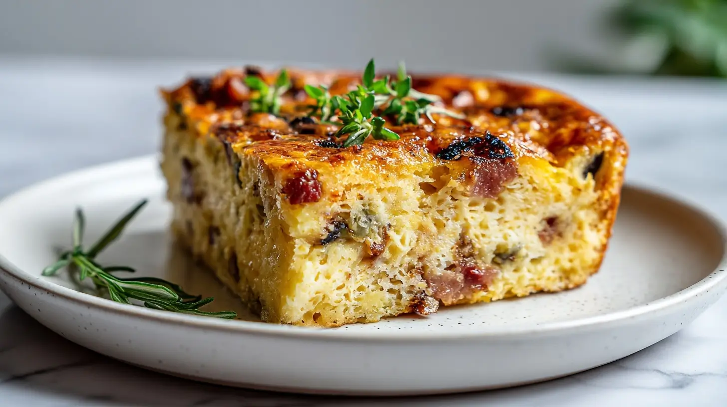 Cake aux lardons et olives préparé en Airfryer, moelleux et savoureux