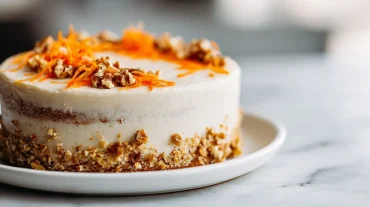 Délicieux carrot cake préparé en Airfryer, moelleux et parfumé.