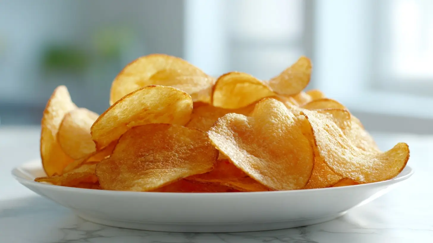 Chips de pommes de terre croustillantes en Airfryer, parfaites pour l’apéritif.