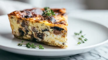 Clafoutis chèvre et champignons préparé en Airfryer, savoureux et léger