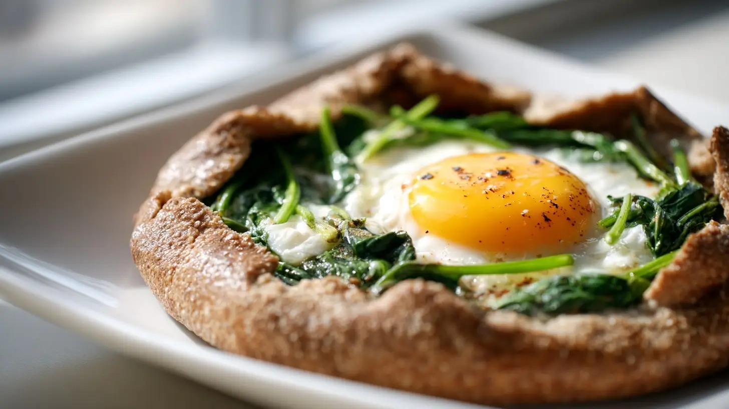 Savoureuse galette de sarrasin complète cuite à l'Airfryer, parfaitement dorée.
