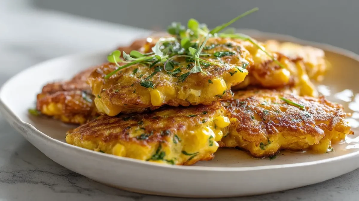 Galettes de maïs croustillantes en Airfryer, parfaites pour un apéritif léger.