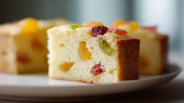 Gâteau de semoule aux fruits confits au Airfryer, moelleux et coloré