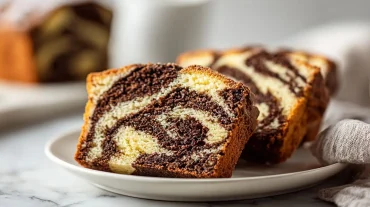 Gâteau marbré vanille-chocolat au Airfryer, moelleux et riche en saveurs.
