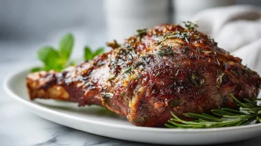 Gigot d'agneau tendre et savoureux cuit à l'Airfryer.