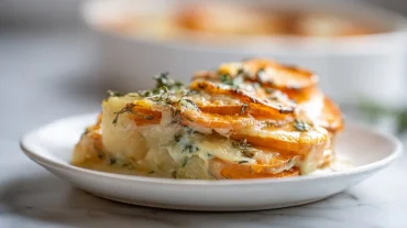 Gratin de patates douces au Airfryer, crémeux et savoureux