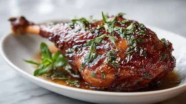 Délicieux manchon de canard préparé en Airfryer, croustillant et savoureux.