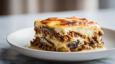 Moussaka savoureuse cuite en Airfryer, croustillante et irrésistible