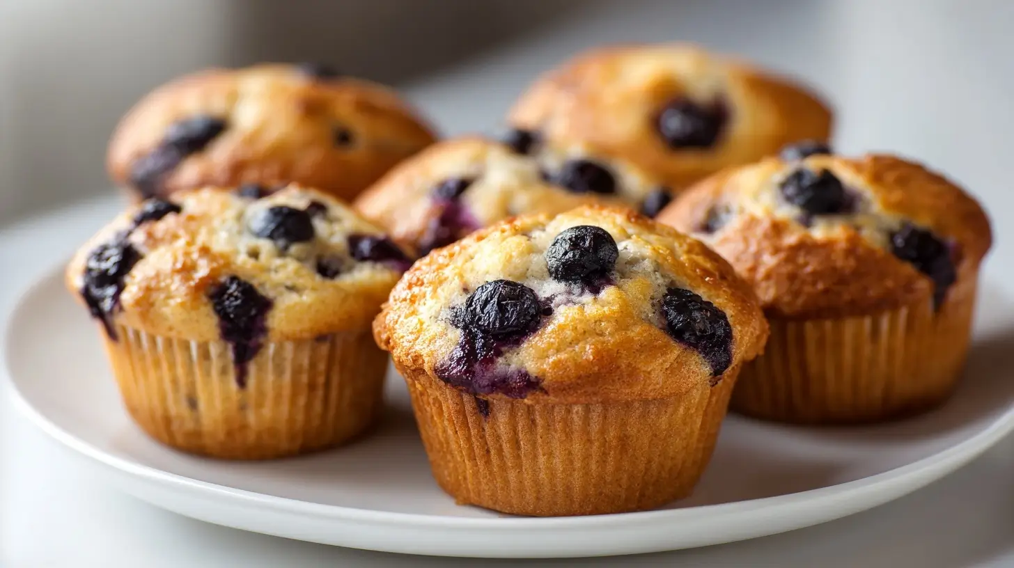 Muffins aux myrtilles en Airfryer, moelleux et parfumés