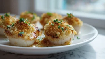 Noix de saint-jacques gratinées au Airfryer, délicatement dorées et savoureuses