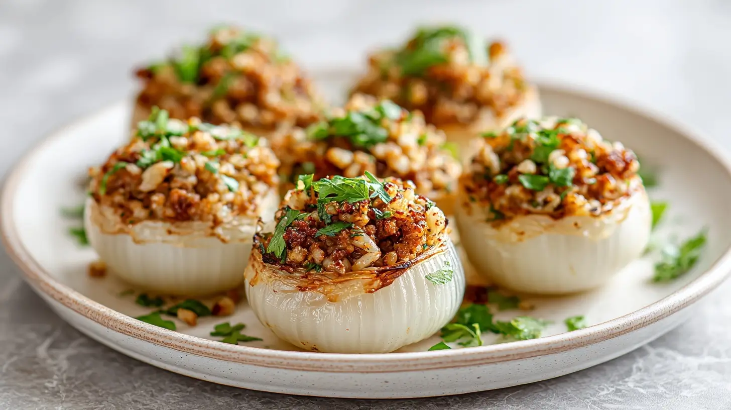 Oignons farcis en Airfryer, savoureux et juteux