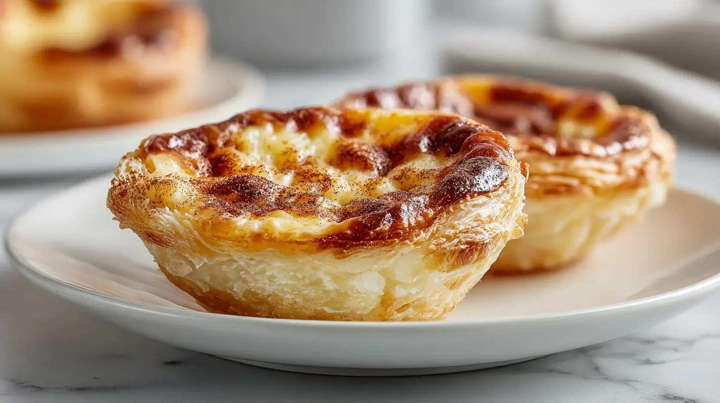 Délicieux pastéis de nata au Airfryer, croustillants et crémeux.