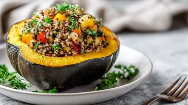 Potimarron farci au Airfryer, savoureux et coloré