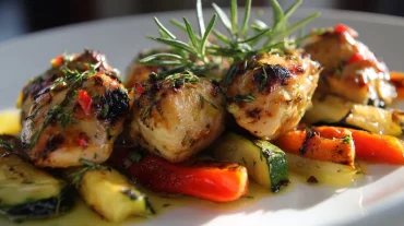 Poulet mariné au citron et romarin cuit en Airfryer, juteux et savoureux