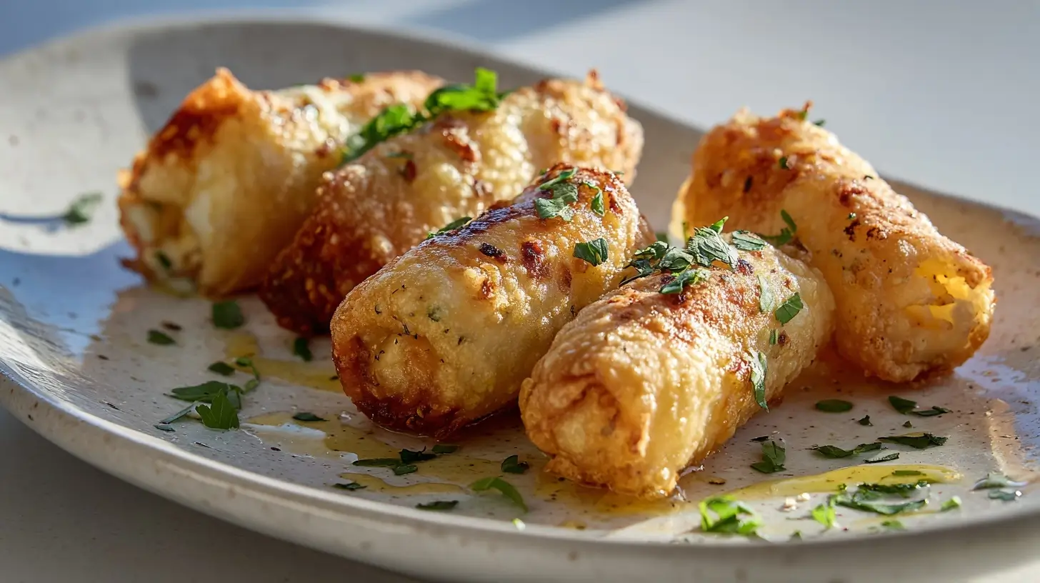 Roulés de feta croustillants au Airfryer, savoureux et dorés