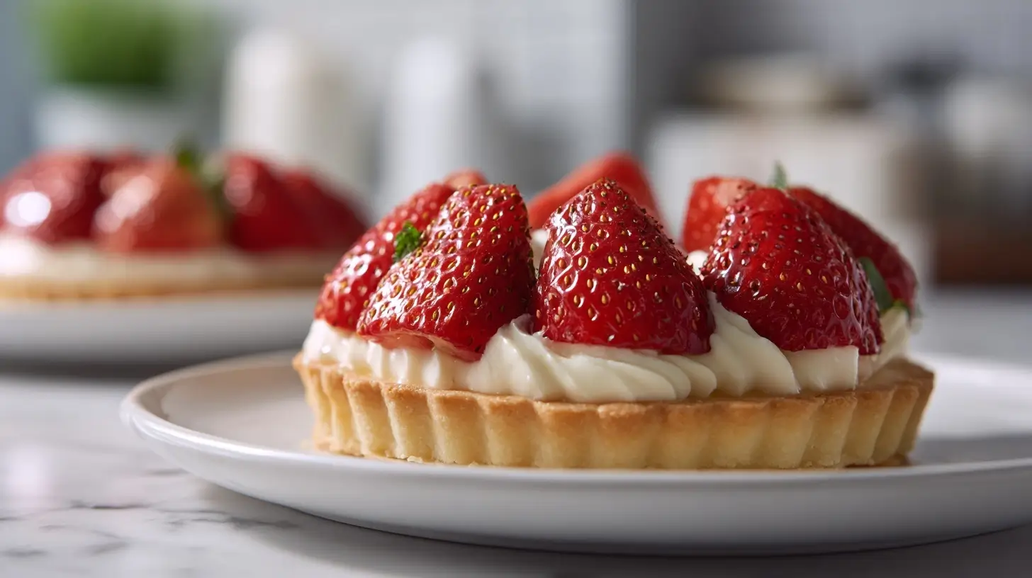 Tarte aux fraises et crème pâtissière au Airfryer, douce et gourmande