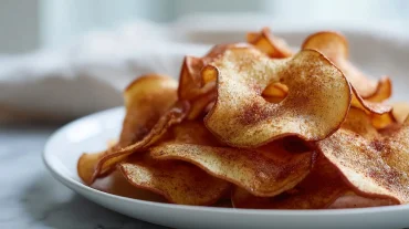 Savoureuses chips de pomme en Airfryer Ninja, croustillantes et légères.