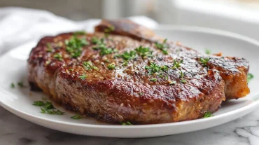 Entrecôte juteuse et tendre préparée en Airfryer pour un repas savoureux.
