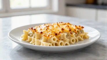 Gratin de pâtes au Airfryer, croustillant et savoureux