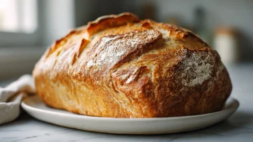 Pain maison cuit en Airfryer, croustillant à l'extérieur et moelleux à l'intérieur.