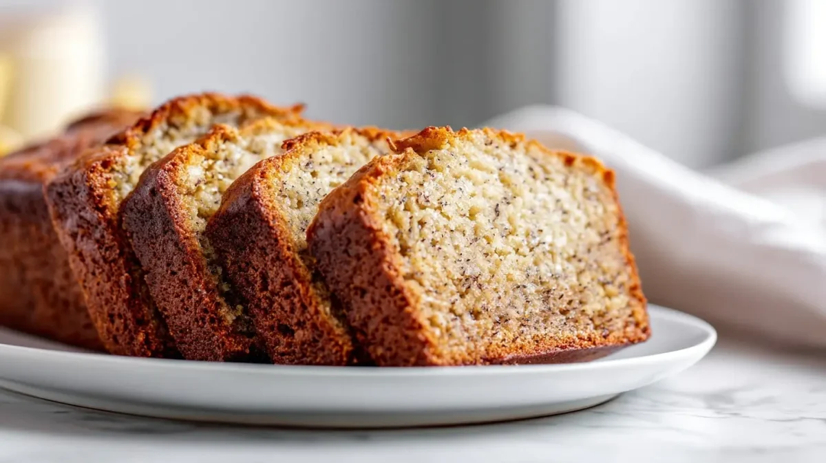 Pain à la banane préparé en Airfryer, moelleux et doré