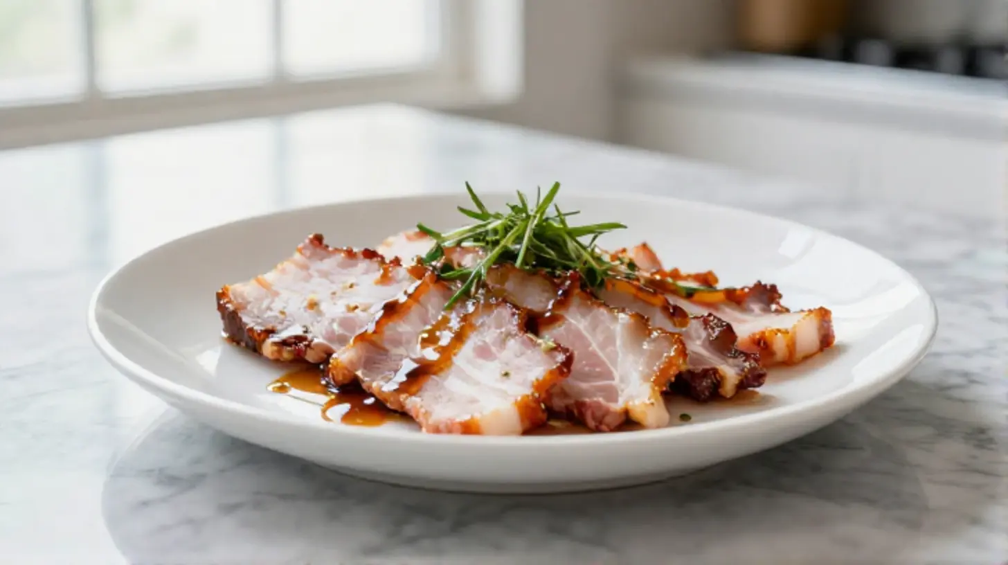 Délicieuse poitrine de porc cuite à l'Airfryer, croustillante et juteuse