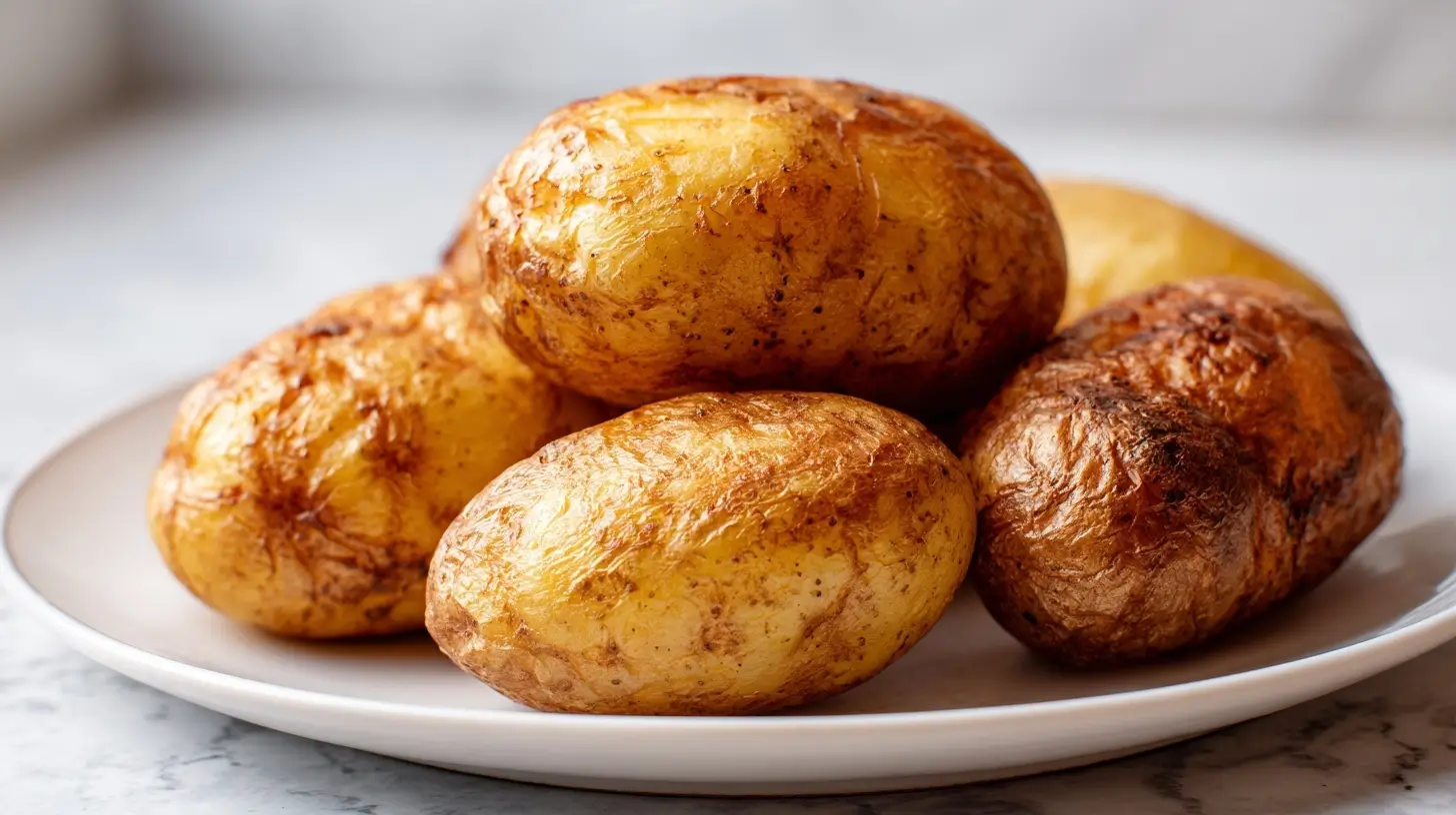 Savoureuses pommes de terre entières en Airfryer Moulinex, croustillantes à l'extérieur et fondantes à l'intérieur.