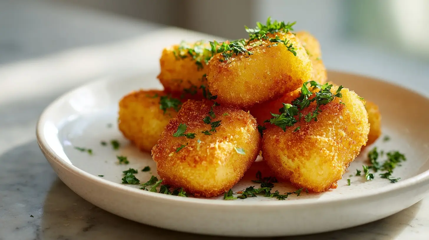 Pommes noisettes surgelées en Airfryer, croustillantes et dorées.