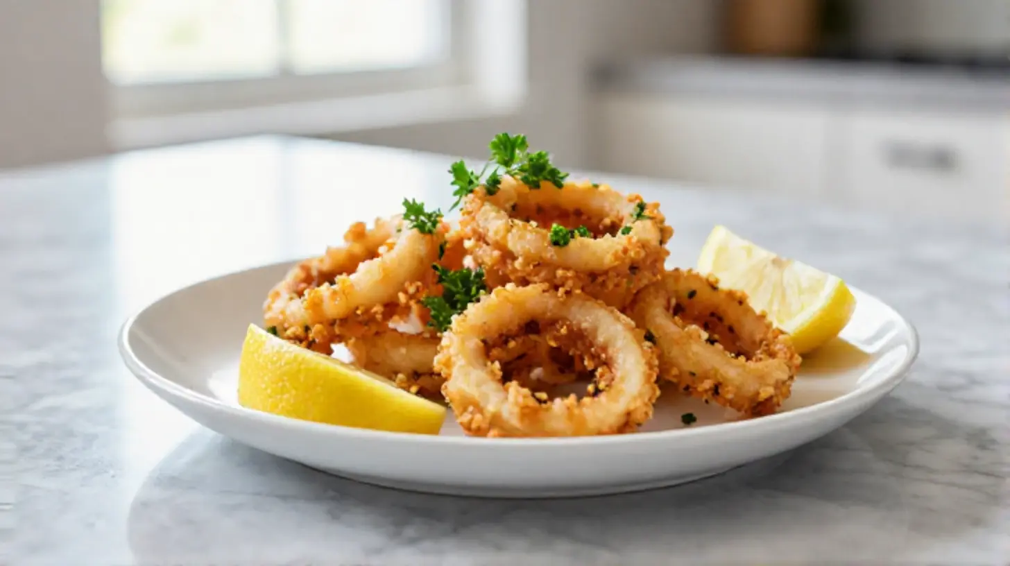 Calamars surgelés préparés en Airfryer, croustillants et savoureux