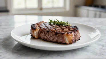 Rumsteak juteux cuit en Airfryer, savoureux et parfaitement saignant.