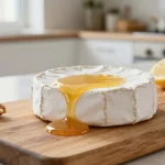 Délicieux brie au miel préparé dans un airfryer, croustillant et fondant.