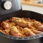 Délicieux cassoulet préparé au airfryer, rempli de saveurs et de tendres haricots.