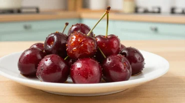 Dégustation de cerises rôties délicieusement préparées au Airfryer.