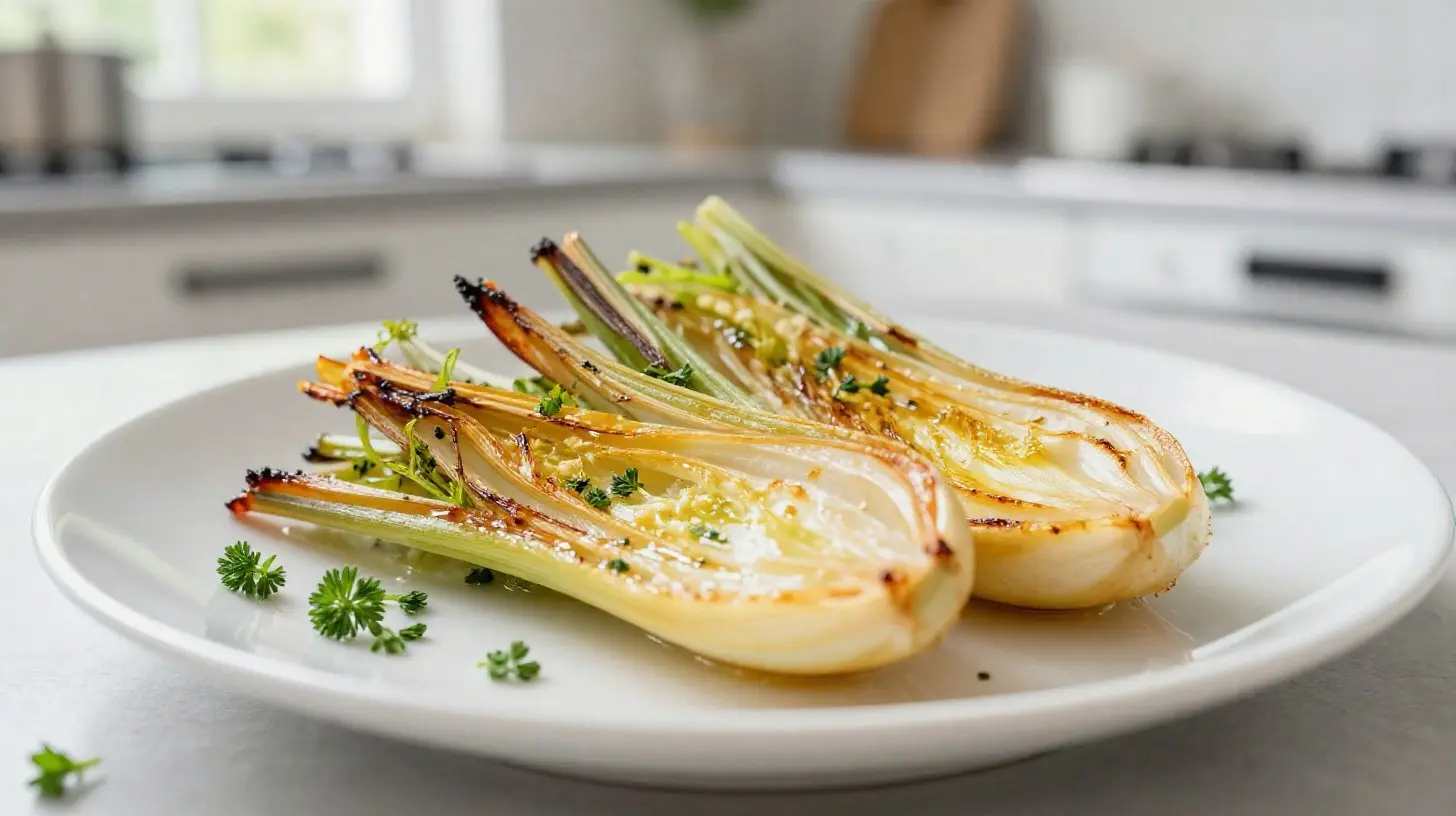 Délicieux fenouil rôti préparé dans un airfryer pour un goût optimal.