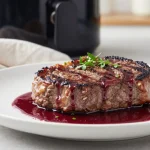 Savoureuse entrecôte à la bordelaise préparée dans l'airfryer pour une cuisson parfaite.