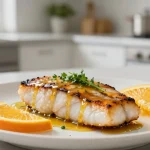 Délicieux esdabon grillé aux agrumes préparé avec un airfryer.