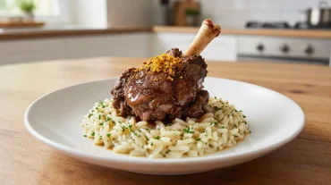 Savoureux osso bucco à la milanaise préparé à l'airfryer, fondant et plein de saveurs.