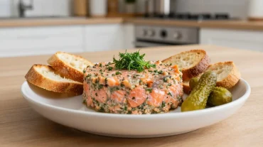 Délicieuses rillettes de saumon préparées dans une airfryer pour une texture parfaite.