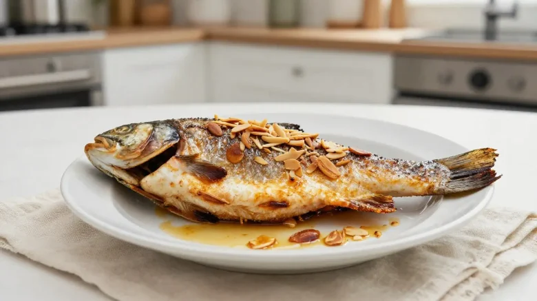 Délicieuse truite aux amandes cuite à l'airfryer, croustillante et savoureuse.